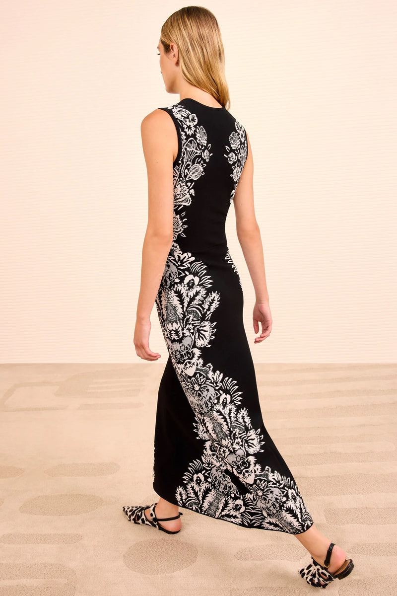 liana satin jacquard shoulder dress Liana Jacquard Long Dress – omar + elsie