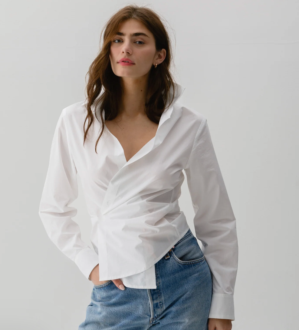 The Crossover Fitted Shirt, Paper Cotton – omar + elsie