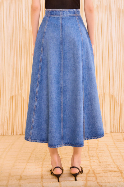 The Uma Midi Denim Skirt
