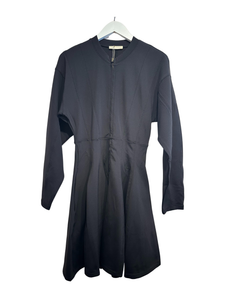 long sleeve black dress with zipper in front Ansel Mini Dress with Zipper Front – omar + elsie