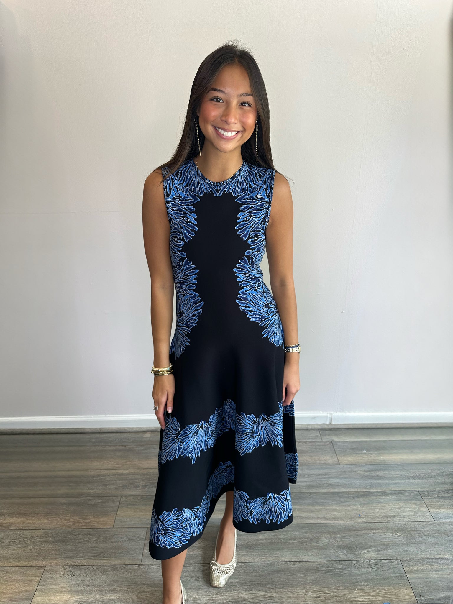 jacquard knit dress Iona Gaudi fashion