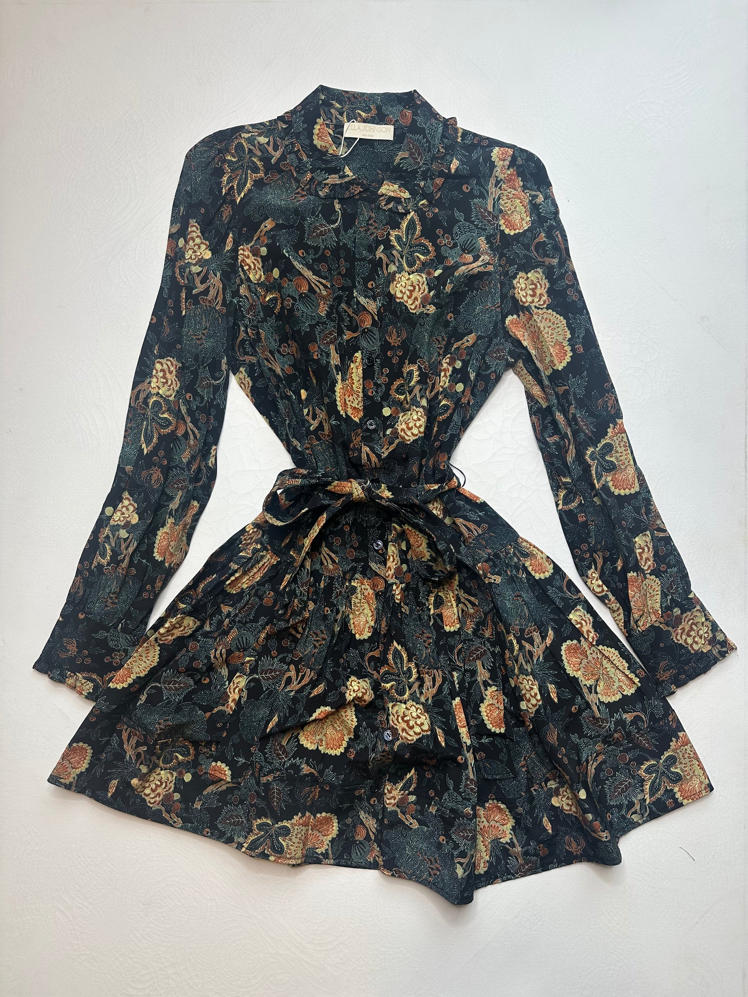Simona Silk Long Sleeve Dress