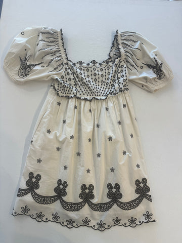 Kingsley Emb Puff Sleeve Dress
