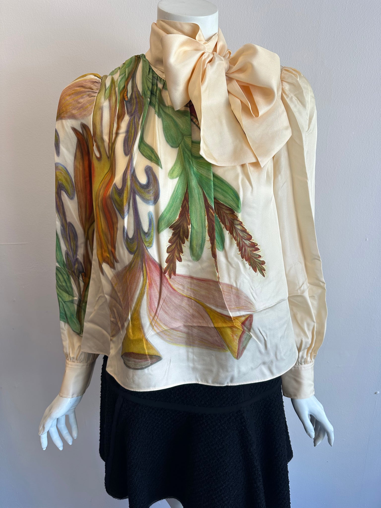 Ornament Tie Neck Blouse