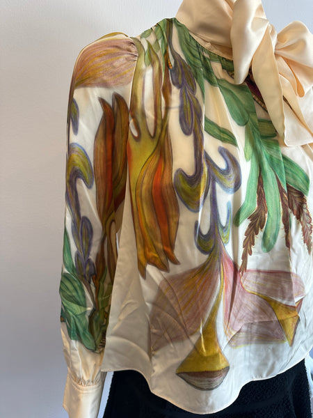 Ornament Tie Neck Blouse