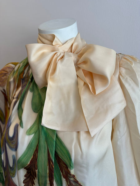 Ornament Tie Neck Blouse