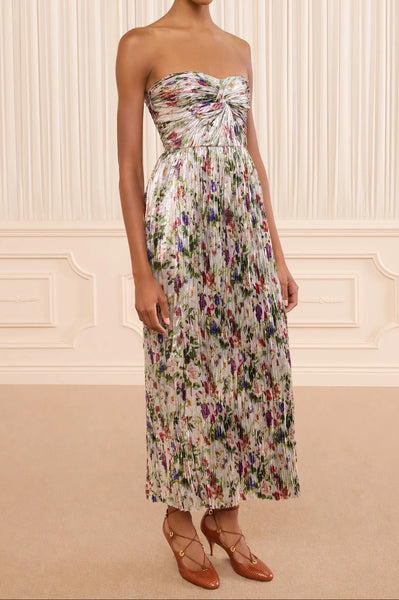 Adelaide Strapless Pleated Dress