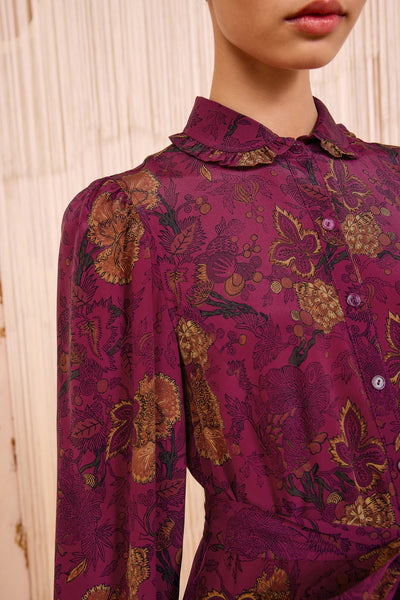 Simona Silk Long Sleeve Dress