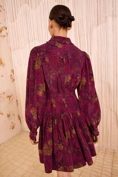 Simona Silk Long Sleeve Dress