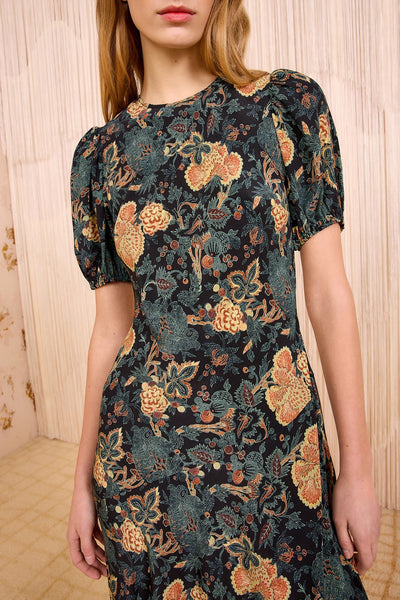 Ines Puff Sleeve Midi Dress