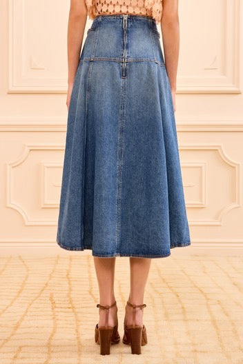 The Brigette Denim Midi Skirt