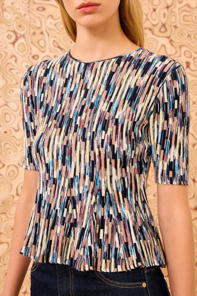 Samira Multicolor Short Sleeve Top