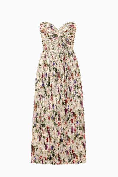 Adelaide Strapless Pleated Dress