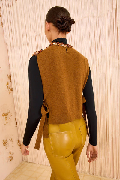 Cosima Embroidered Cashmere Vest