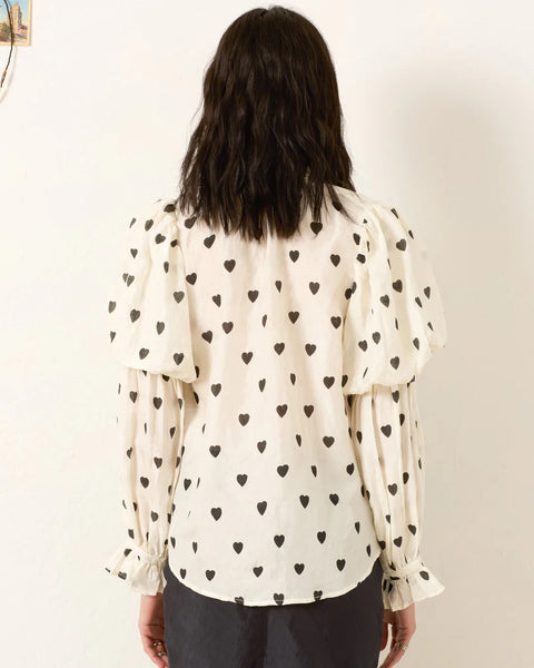 Mazie Onyx Heart Silk Shirt
