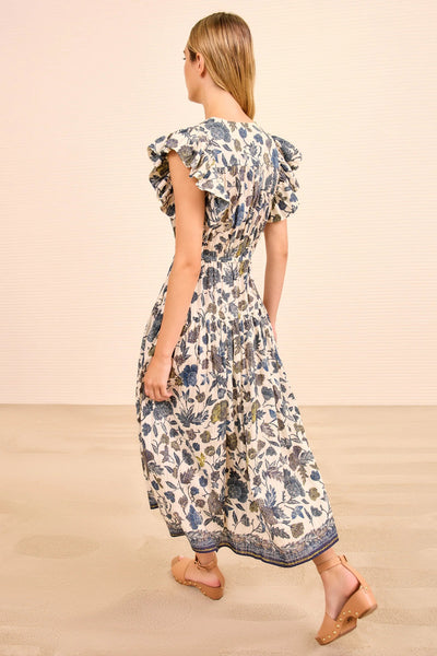 Kairi Flutter Sleeve Midi Dress