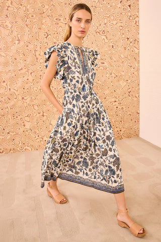 Kairi Flutter Sleeve Midi Dress