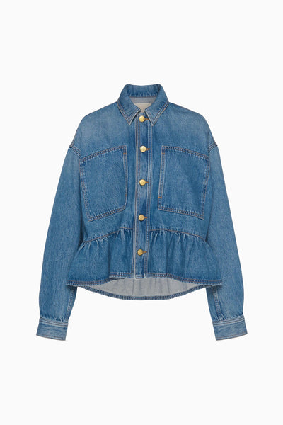 The Arquette Denim Peplum Jacket