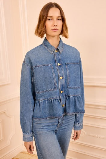 The Arquette Denim Peplum Jacket
