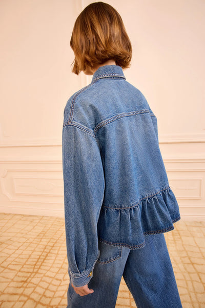 The Arquette Denim Peplum Jacket