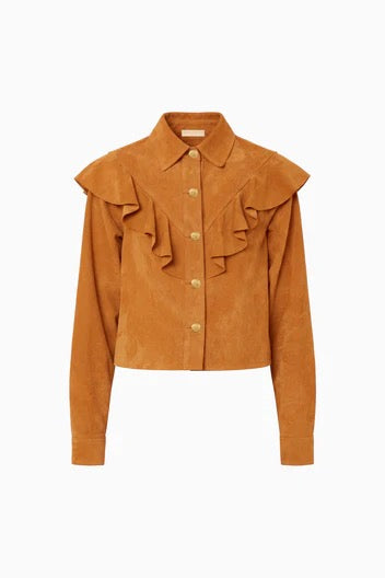 Matilde Ruffle Suede Jacket
