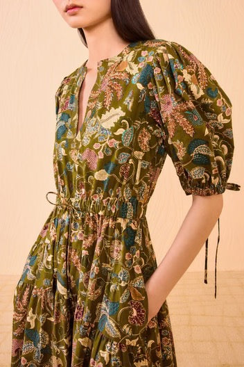 adriana midi dress Adriana Tie-Front Midi Dress Macaw Print XL
