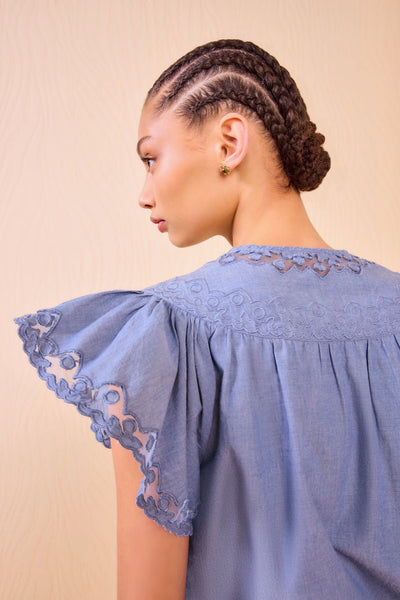 Effie Flutter Sleeve Top