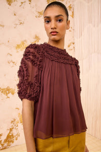 Isolda Silk Smocked Blouse