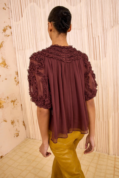 Isolda Silk Smocked Blouse