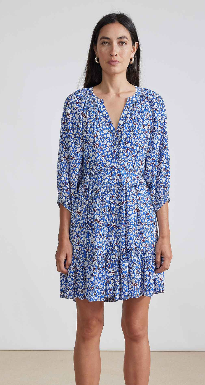 mini mitte dress Apiece Apart Mitte Floral Tiered Mini Dress