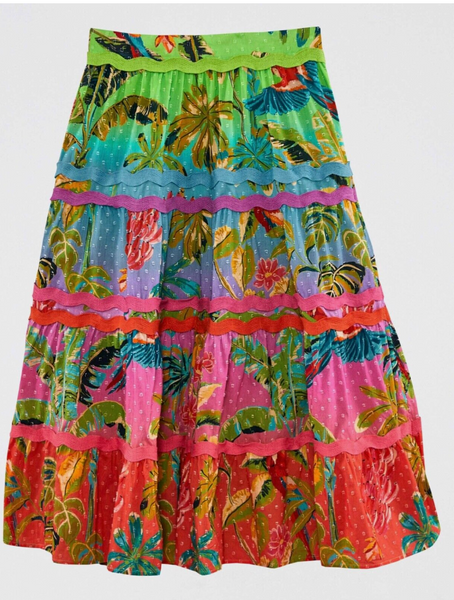 Ombre Forest Midi Skirt