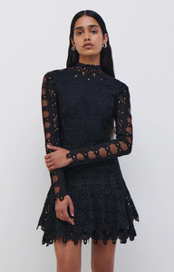 jonathan simkhai guipure lace mini dress SIMKHAI Women's Joy Lace Mock Neck Mini Dress - White