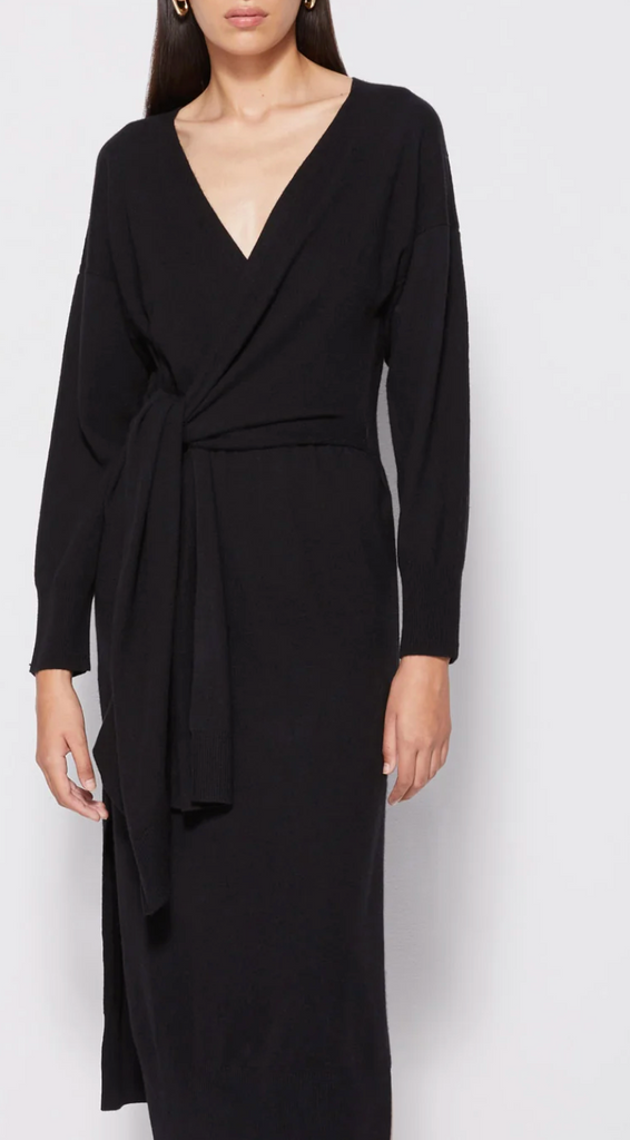 SIMKHAI Skyla Knit Wrap Dress - Black SIMKHAI Skyla Knit Wrap Dress - Black