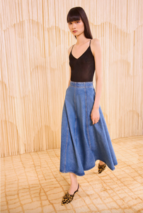 The Uma Midi Denim Skirt