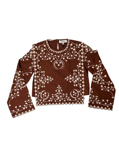 Frances L/SLV Emb Top