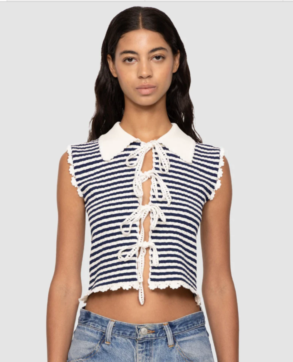 Addy Striped Knit Vest – omar + elsie
