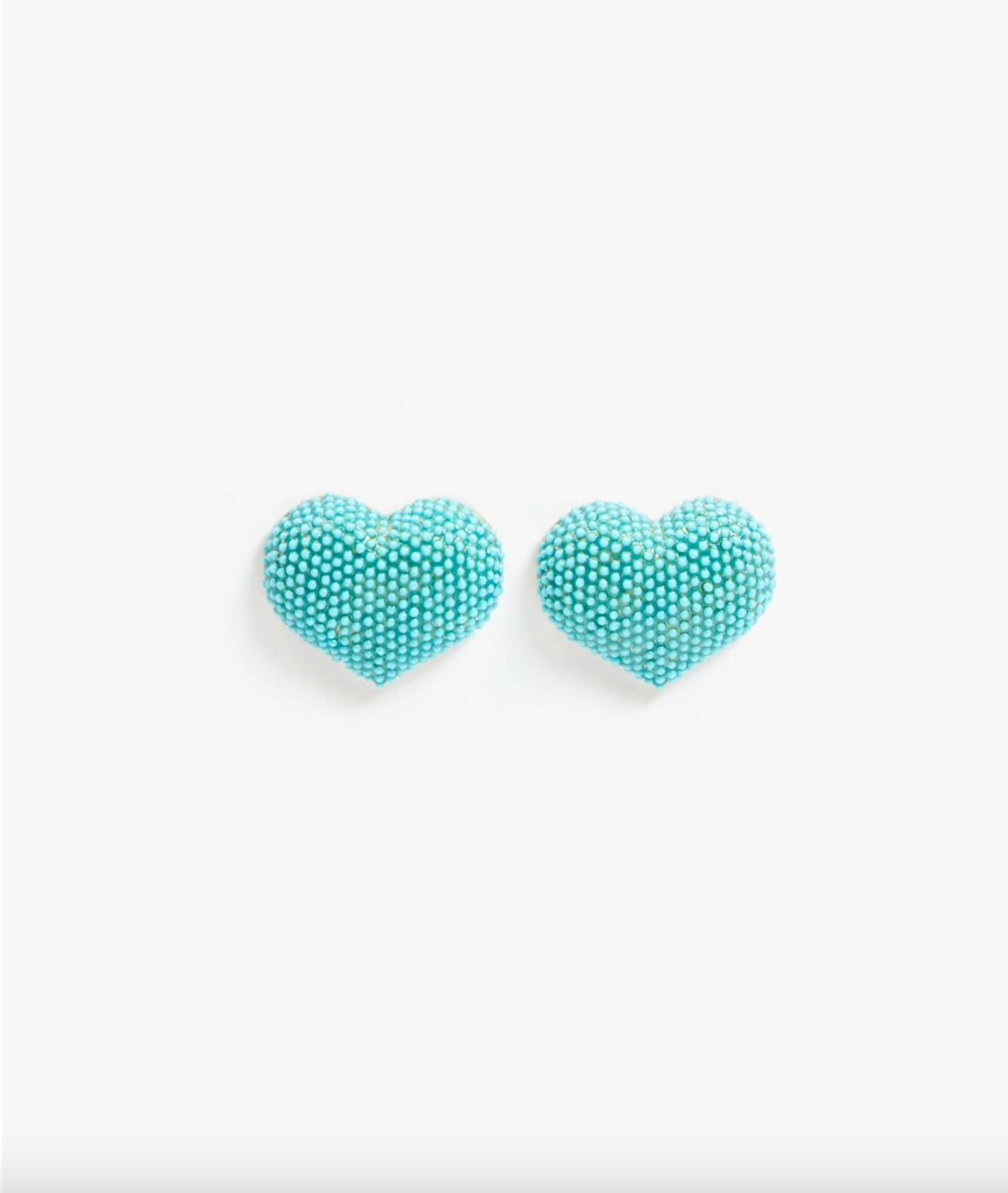 Beaded Heart Stud Earrings