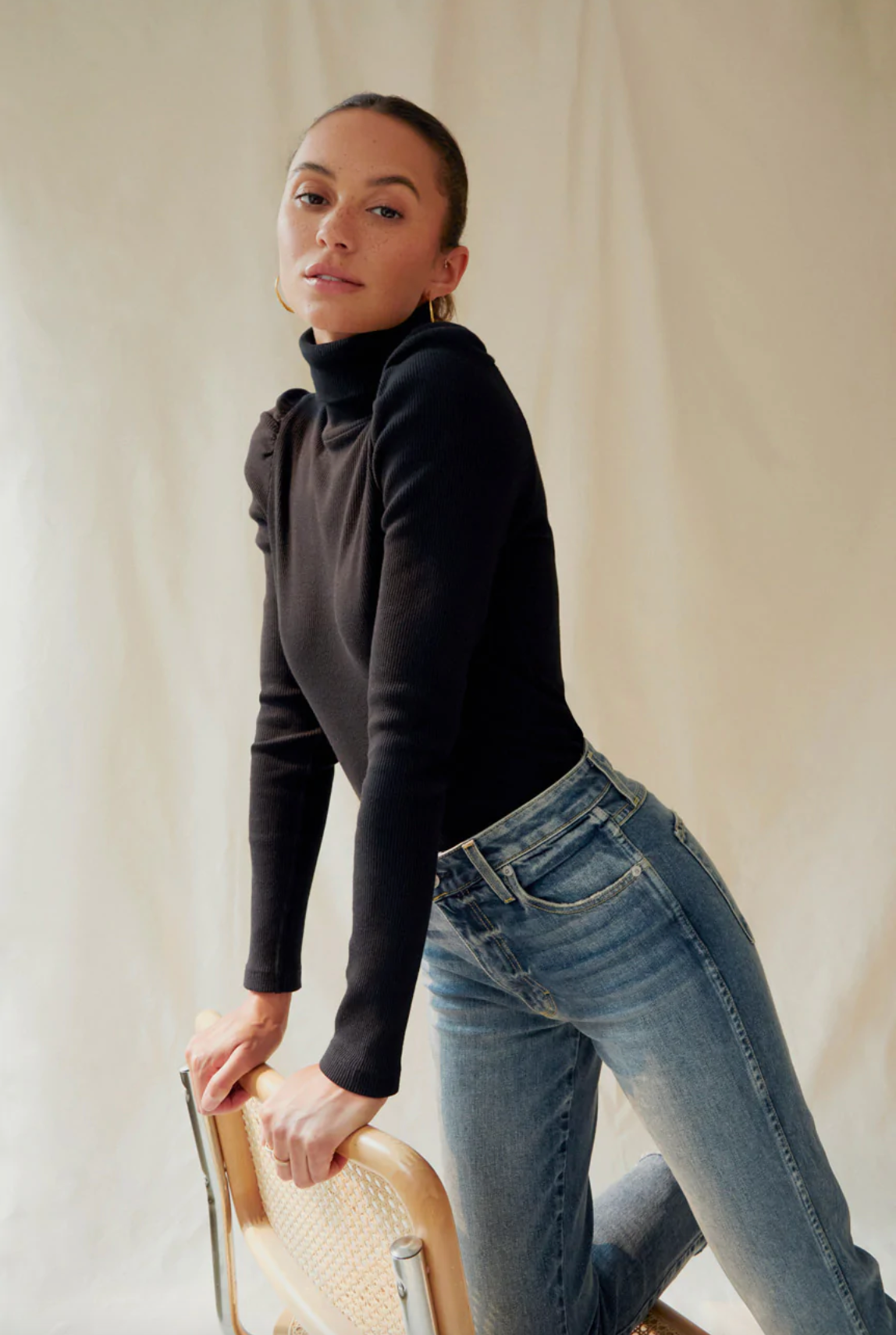 Puff Sleeve Turtleneck – omar + elsie